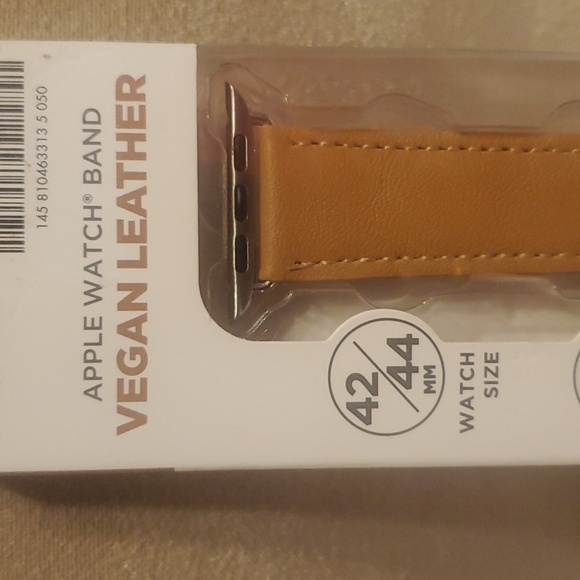 NIB iHome Apple Watch Band Vegan Leather Brown 42/44 - Picture 2 of 7